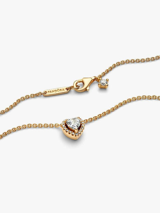 Pandora Sparkling Heart Collier Necklace 14k Gold Plating
