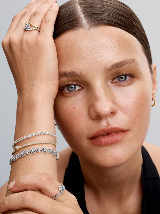 Pandora Sparkling Heart Collier Necklace 14k Gold Plating