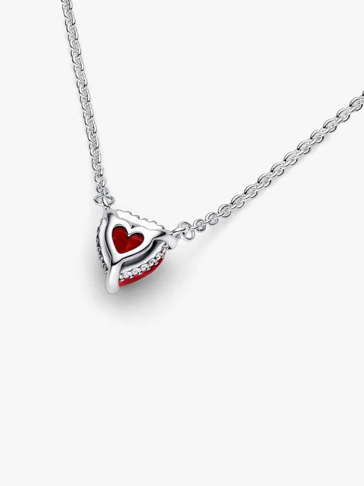 Pandora Sparkling Heart Halo Pendant Collier Necklace Sterling Silver