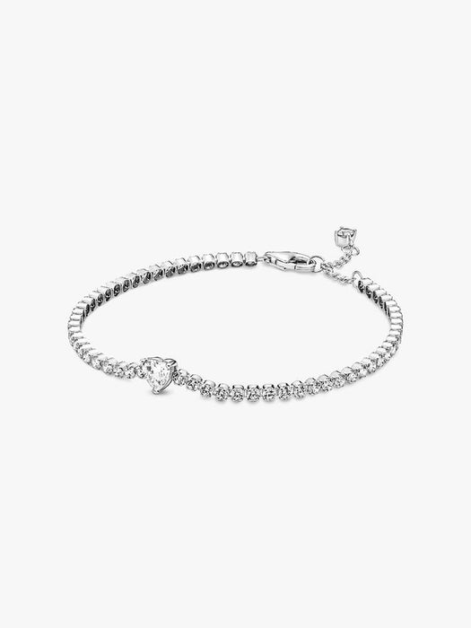 Pandora Sparkling Heart Tennis Bracelet Sterling Silver