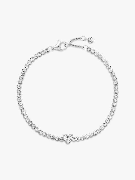 Pandora Sparkling Heart Tennis Bracelet Sterling Silver