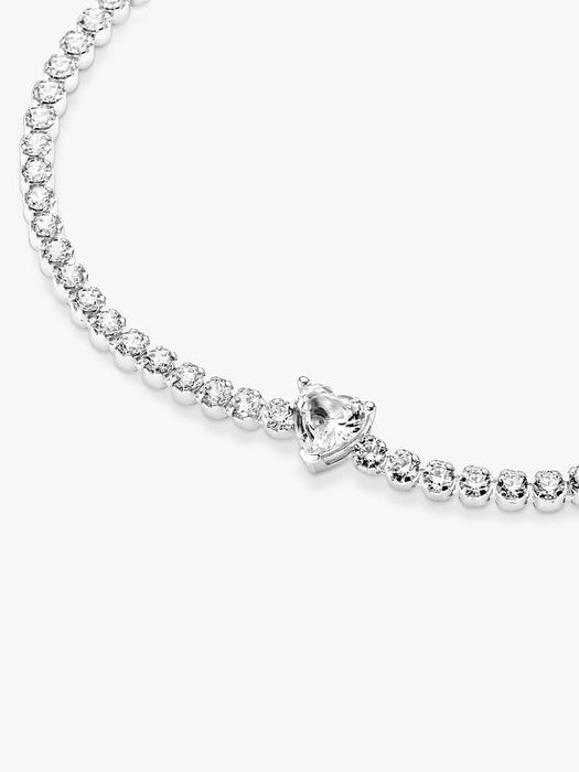 Pandora Sparkling Heart Tennis Bracelet Sterling Silver