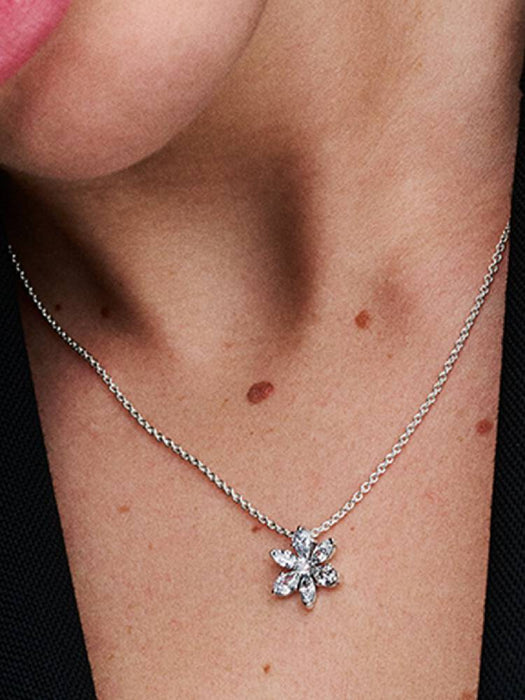 Pandora Sparkling Herbarium Cluster Pendant Necklace Sterling Silver