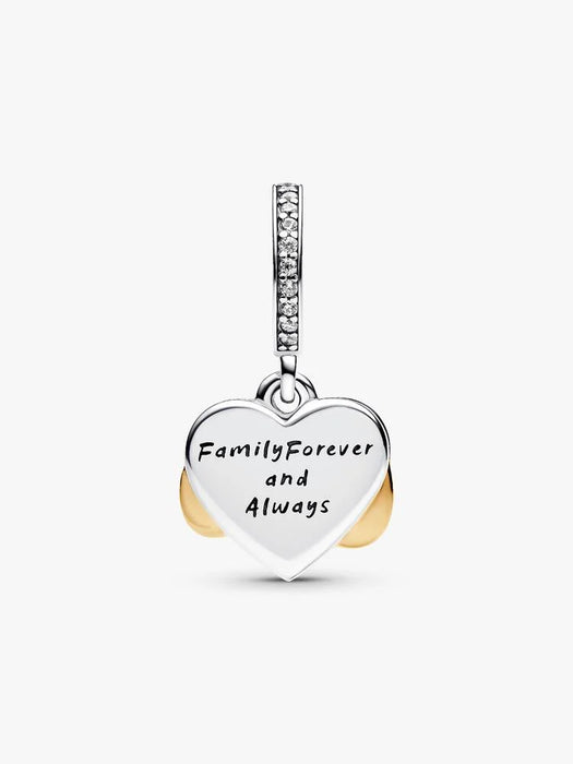 Pandora Sparkling Infinity Heart Dangle Charm Sterling Silver & 14K Gold Plating