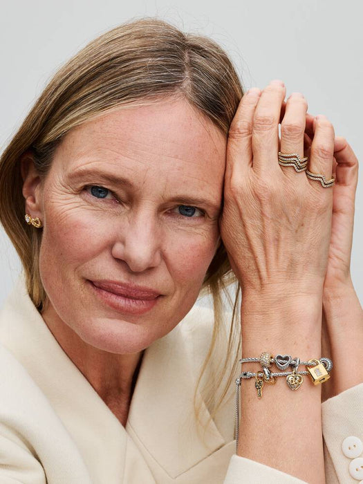 Pandora Sparkling Infinity Heart Stud Earrings 14k Gold Plating