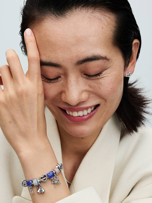 Pandora Sparkling Infinity Heart Stud Earrings Sterling Silver