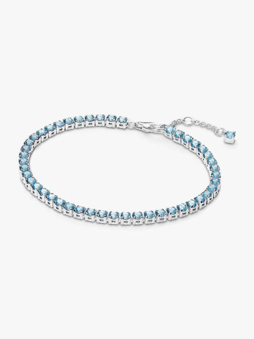 Pandora Sparkling Light Blue Tennis Bracelet Sterling Silver