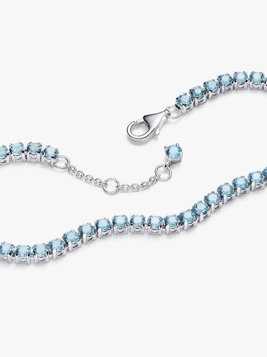 Pandora Sparkling Light Blue Tennis Bracelet Sterling Silver