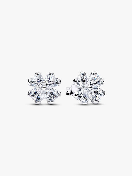 Pandora Sparkling Lucky Clover Stud Earrings Sterling Silver