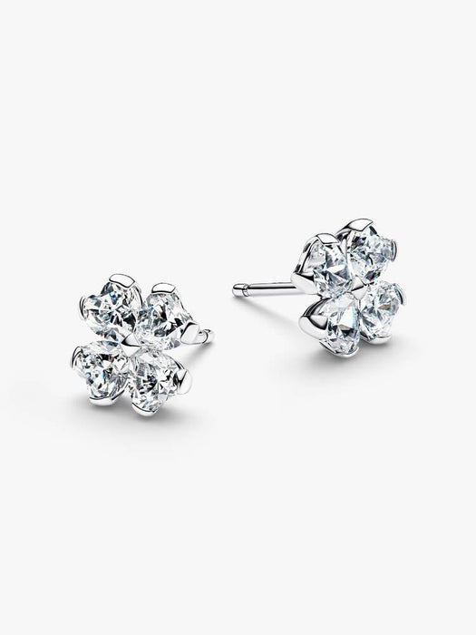 Pandora Sparkling Lucky Clover Stud Earrings Sterling Silver