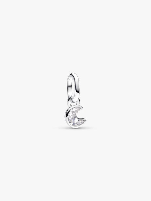 Pandora Sparkling Moon Mini Dangle Charm Sterling Silver