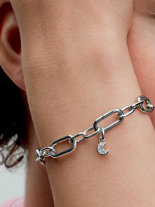 Pandora Sparkling Moon Mini Dangle Charm Sterling Silver