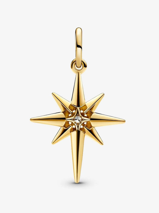 Pandora Sparkling North Star Dangle Charms 14k Gold Plating