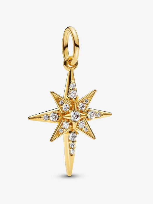 Pandora Sparkling North Star Dangle Charms 14k Gold Plating