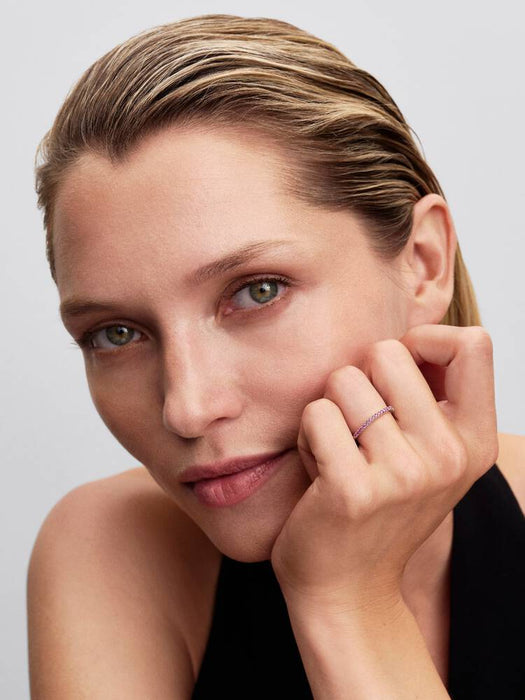 Pandora Sparkling Pink Band Ring Sterling Silver