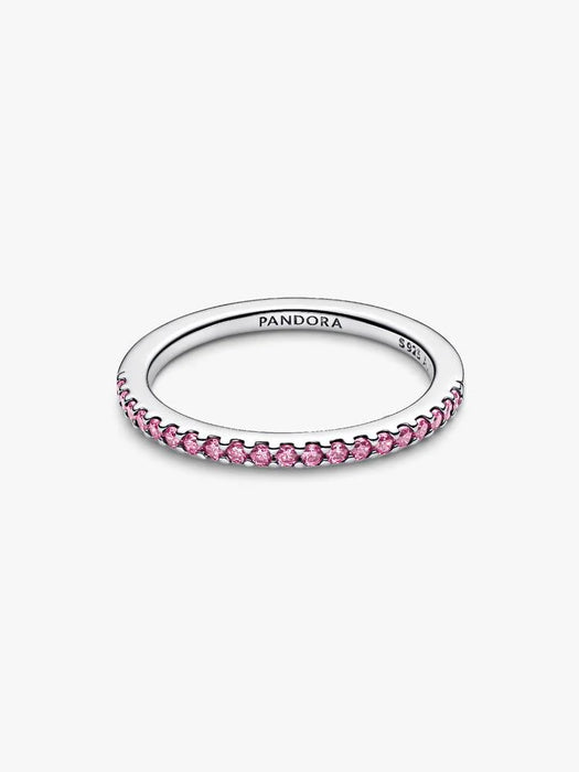 Pandora Sparkling Pink Band Ring Sterling Silver