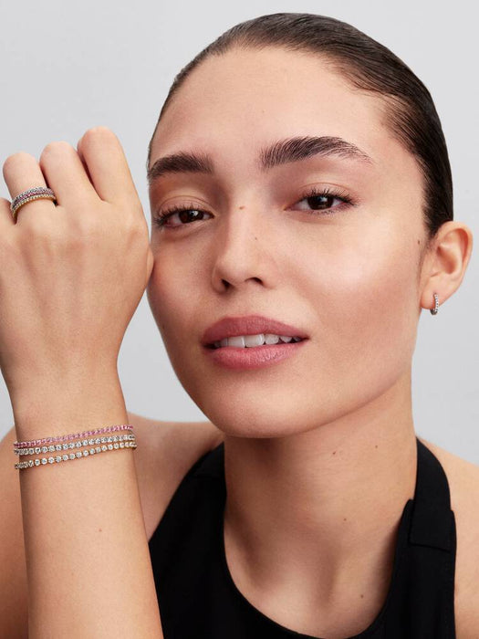 Pandora Sparkling Pink Band Ring Sterling Silver