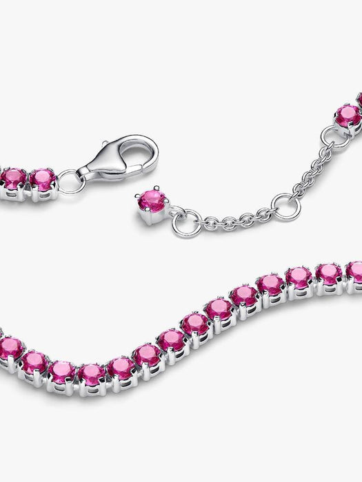 Pandora Sparkling Pink Tennis Bracelet Sterling Silver