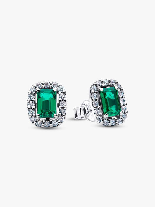 Pandora Sparkling Rectangular Stud Earrings Sterling Silver