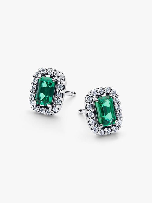 Pandora Sparkling Rectangular Stud Earrings Sterling Silver