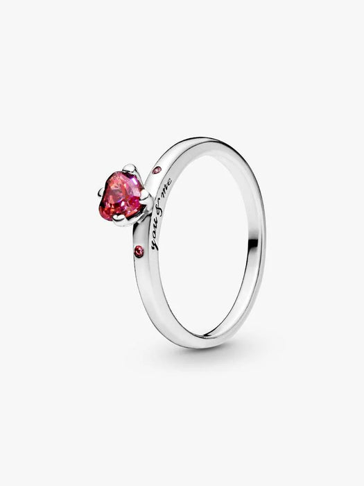 Pandora Sparkling Red Heart Ring Sterling Silver