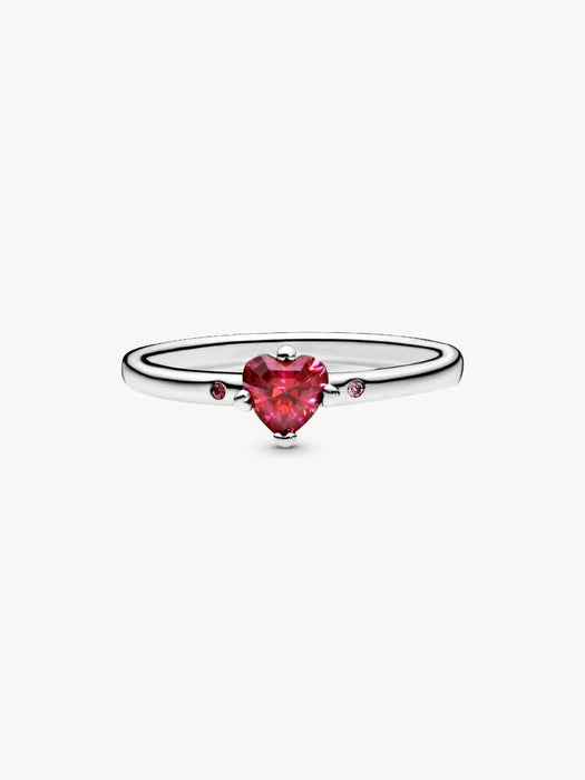 Pandora Sparkling Red Heart Ring Sterling Silver