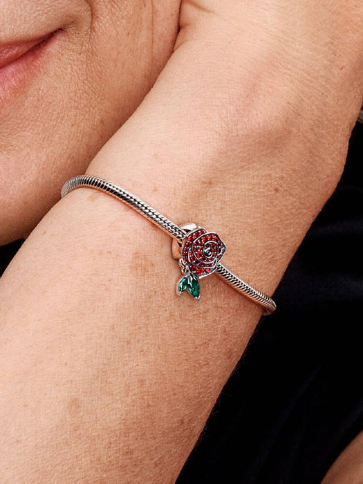 Pandora Sparkling Rose in Bloom Charm Sterling Silver