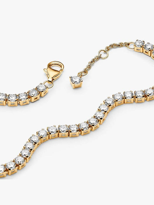 Pandora Sparkling Tennis Bracelet 14k Gold Plating
