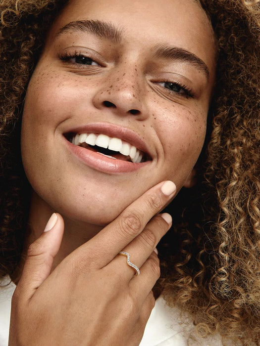 Pandora Sparkling Wave Ring 14k gold plating