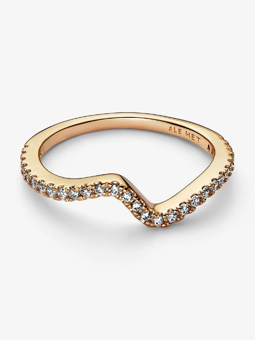 Pandora Sparkling Wave Ring 14k gold plating