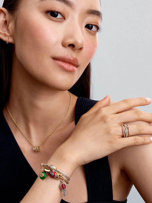 Pandora Sparkling Wave Ring 14k gold plating