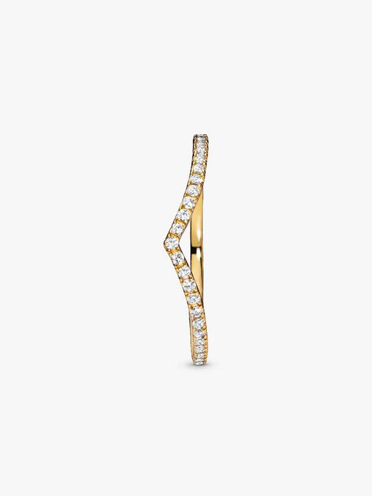 Pandora Sparkling Wishbone Ring 14k Gold Plating