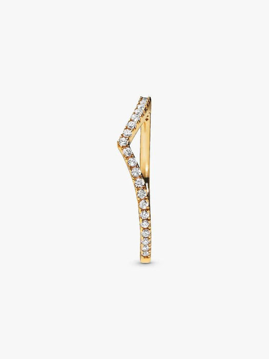 Pandora Sparkling Wishbone Ring 14k Gold Plating
