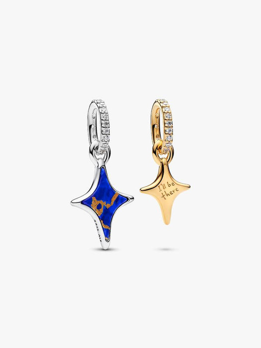 Pandora Splittable Stars Double Dangle Charm 14k Gold Plating And  Sterling Silver
