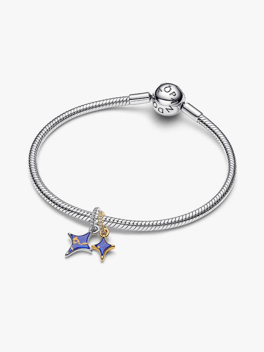 Pandora Splittable Stars Double Dangle Charm 14k Gold Plating And  Sterling Silver