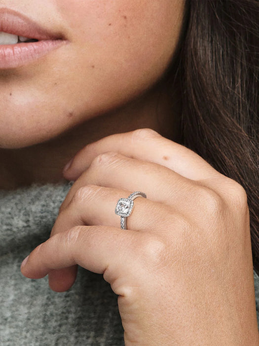 Pandora Square Sparkle Halo Ring Sterling silver