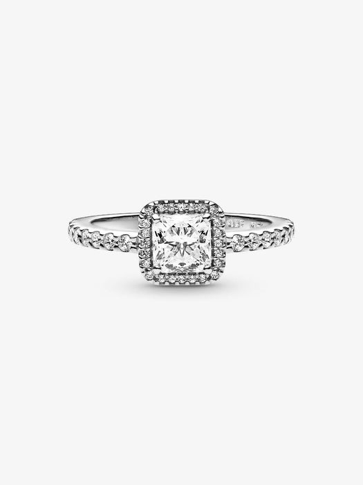 Pandora Square Sparkle Halo Ring Sterling silver