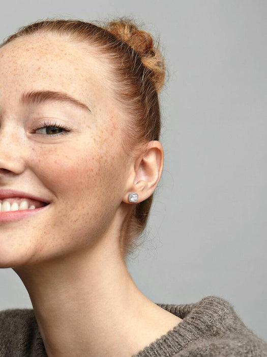 Pandora Square Sparkle Halo Stud Earrings Sterling Silver