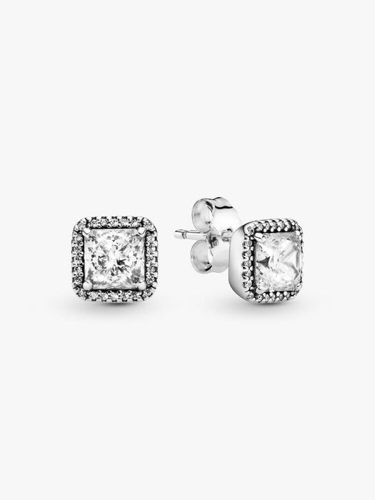 Pandora Square Sparkle Halo Stud Earrings Sterling Silver