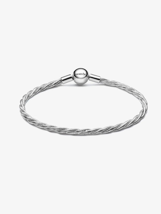 Pandora Round Pandora Clasp Twisted Snake Chain Sterling Silver