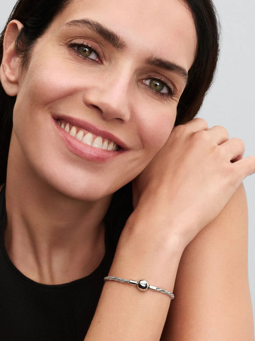 Pandora Round Pandora Clasp Twisted Snake Chain Sterling Silver