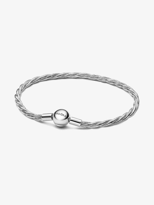 Pandora Round Pandora Clasp Twisted Snake Chain Sterling Silver