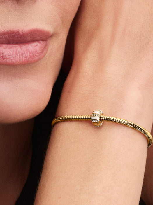 Pandora Stones & Enamel Clip Gold Charm