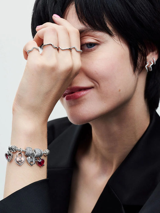 Pandora Studded Chain Bracelet Sterling Silver