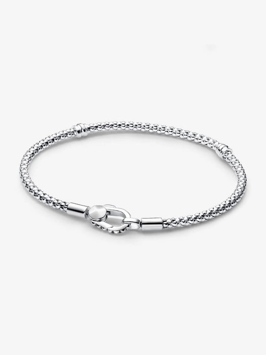 Pandora Studded Clasp & Chain Bracelet Sterling Silver