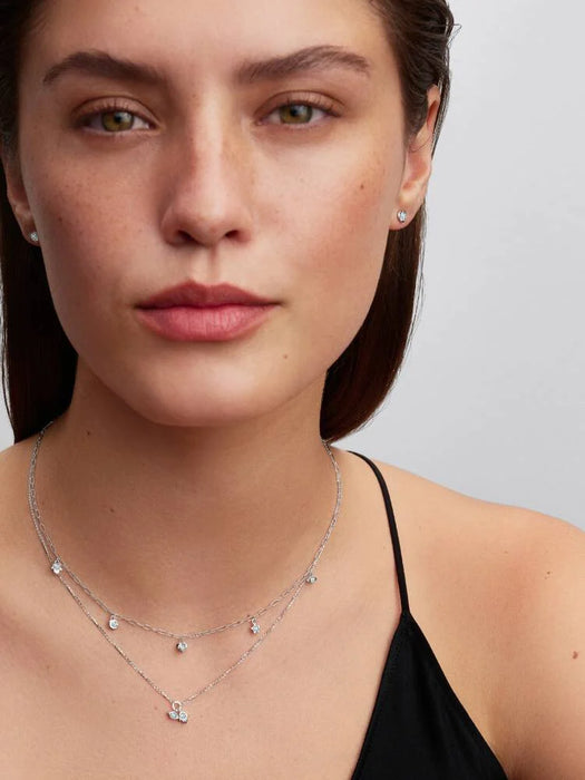 Pandora Talisman Sterling Silver Lab-Grown Diamond Evil Eye & Hamsa Hand Dangle Pendant Necklace Sterling Silver