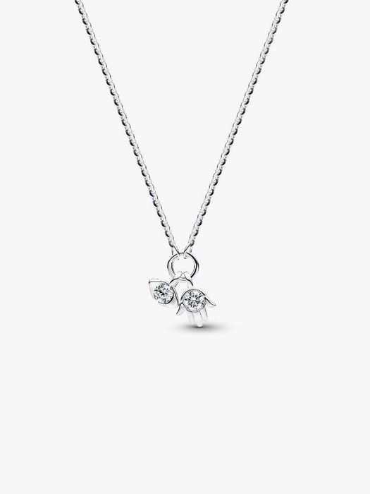 Pandora Talisman Sterling Silver Lab-Grown Diamond Evil Eye & Hamsa Hand Dangle Pendant Necklace Sterling Silver