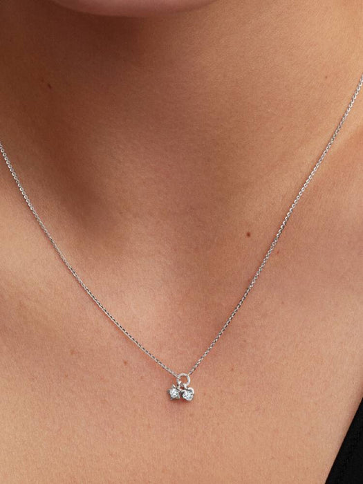 Pandora Talisman Sterling Silver Lab-Grown Diamond Heart & Star Dangle Pendant Necklace Sterling Silver