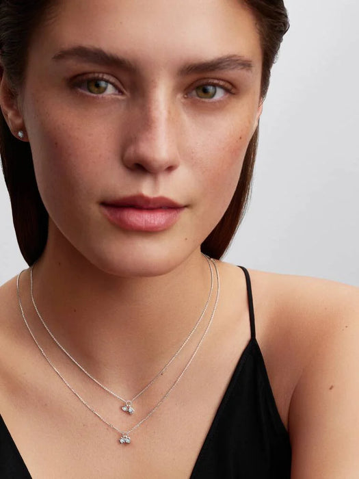 Pandora Talisman Sterling Silver Lab-Grown Diamond Heart & Star Dangle Pendant Necklace Sterling Silver