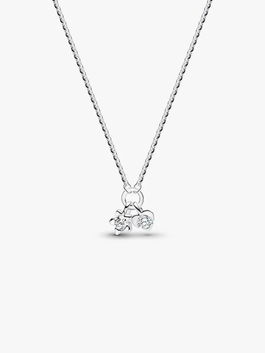 Pandora Talisman Sterling Silver Lab-Grown Diamond Heart & Star Dangle Pendant Necklace Sterling Silver